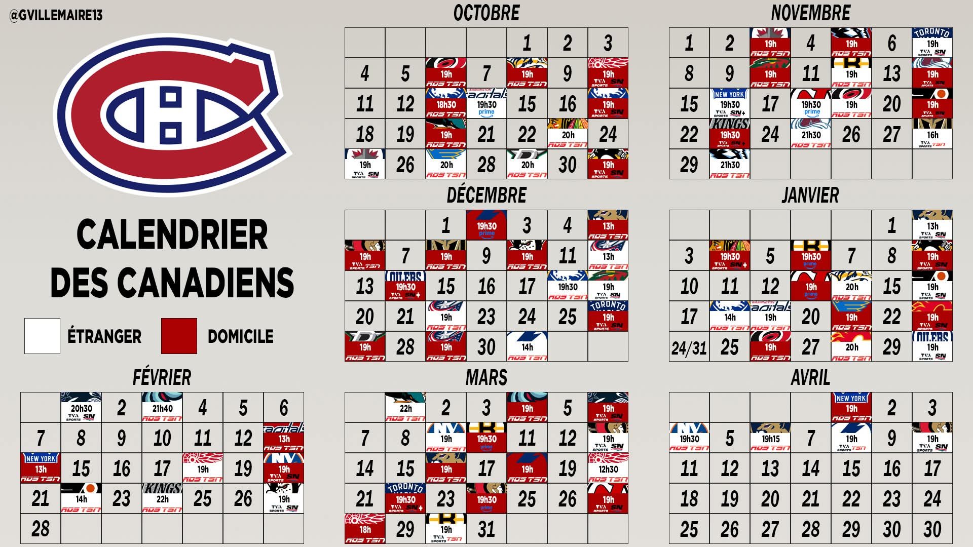 2026 Habs Schedule