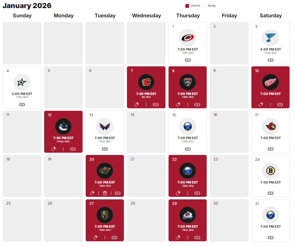 Jan2026 Habs Livestream Free Schedule: Jan2026