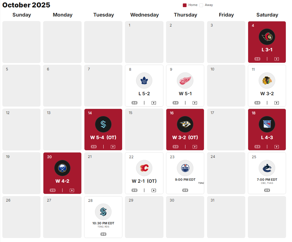Oct2025 Habs Livestream Free Schedule: Oct2025